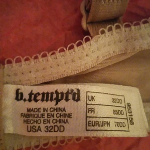 "B'TEMPTED" PADDED  BRA 32DD. BEIGE - Picture 4 of 4
